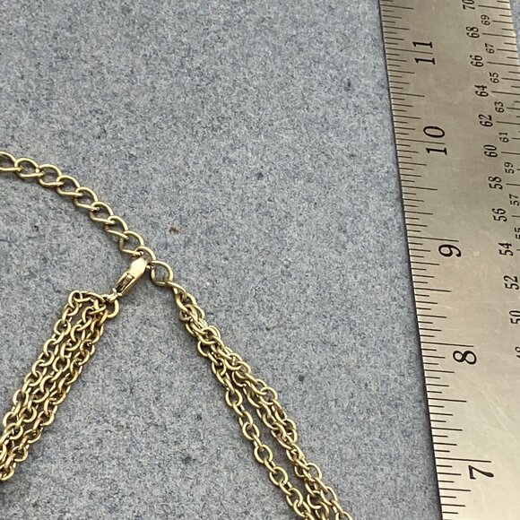 Bohemian Multi-Strand Necklace 19 In Tribal Rhinestone Turquoise Beaded Chain - Picture 4 of 8